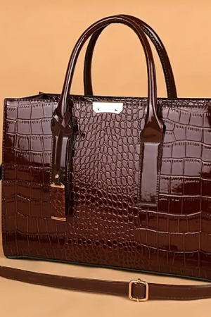 Crocodile Embossed Handbag