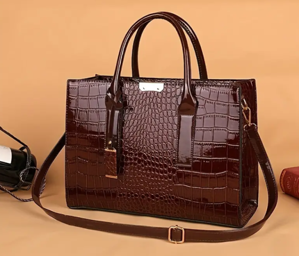 Crocodile Embossed Handbag