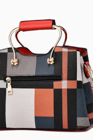 Women's Colorblock Patterned Shoulder Bag