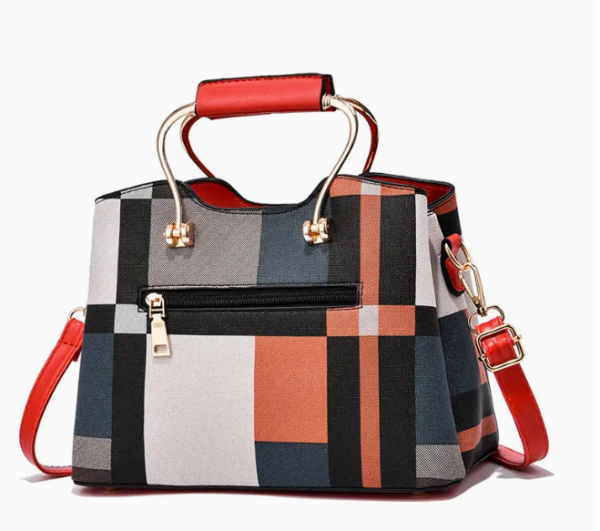 Women's Colorblock Patterned Shoulder Bag