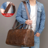 Crocodile Pattern Men's Genuine Leather Travel Bag - Image 4