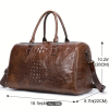 Crocodile Pattern Men's Genuine Leather Travel Bag - Image 2