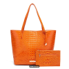 Crocodile Embossed Tote Bag Set